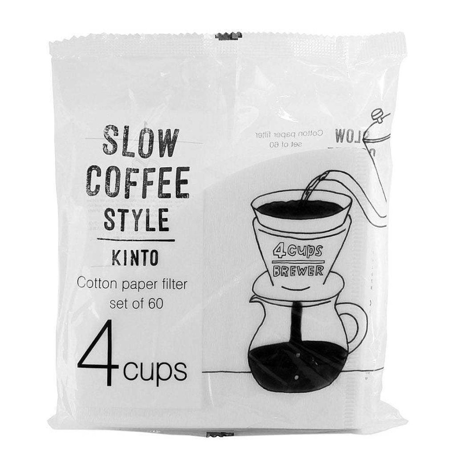 Coffee Filters KINTO | Kinto Slow Coffee Style Cotton Paper Filter 4 Cup White