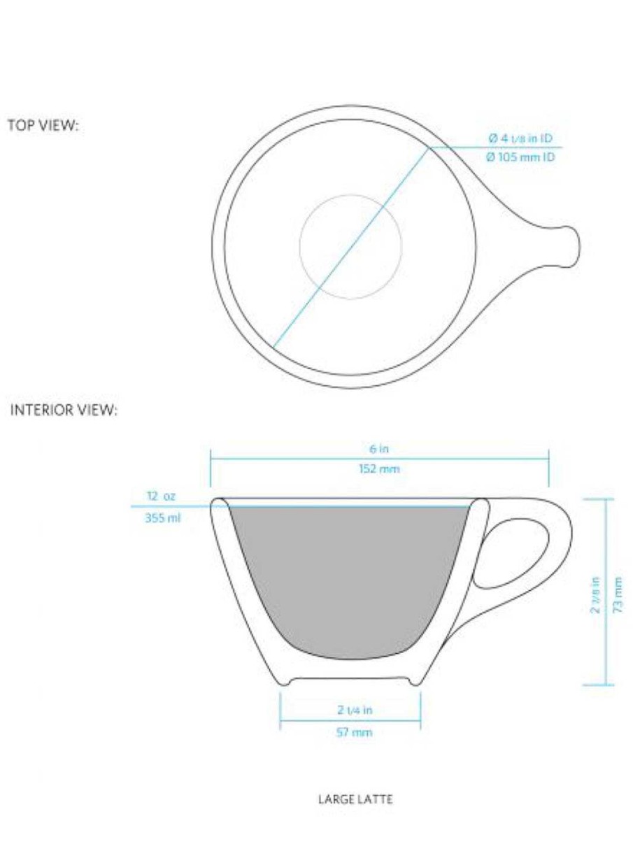 Servers notNeutral | Notneutral Lino Large Latte Cup & Saucer (12Oz/355Ml)