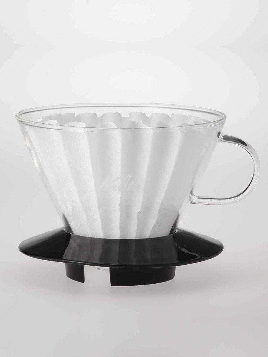 Brewers Kalita Pourover Coffee Brewers | Kalita Wave 185 Glass Dripper (Black)