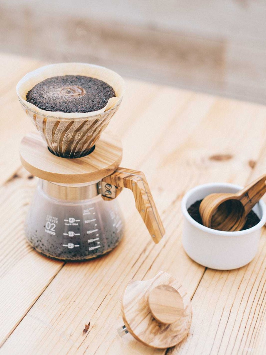 Brewers HARIO Pourover Coffee Brewers|Hario Japanese Brewers | Hario V60-02 Glass Dripper (Olive Wood)