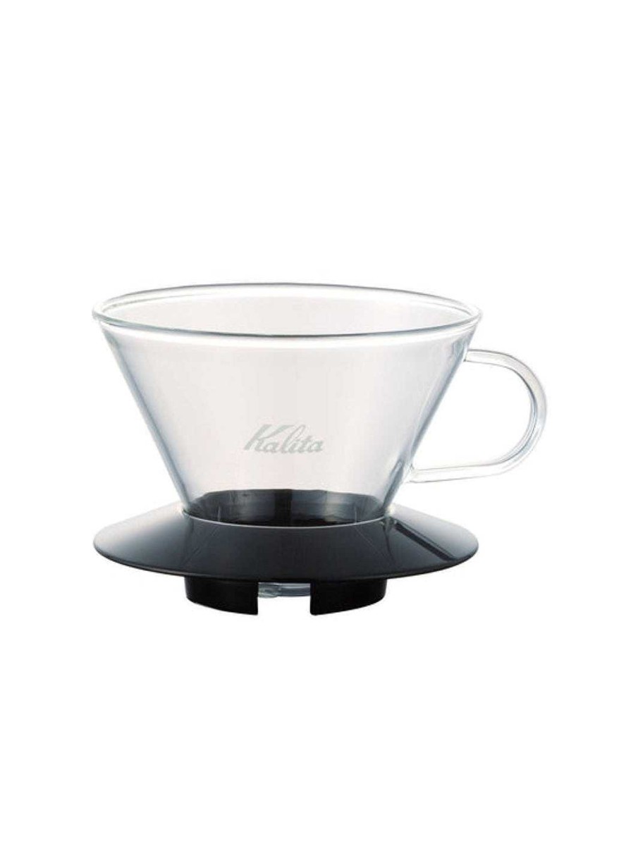 Brewers Kalita Pourover Coffee Brewers | Kalita Wave 185 Glass Dripper (Black)